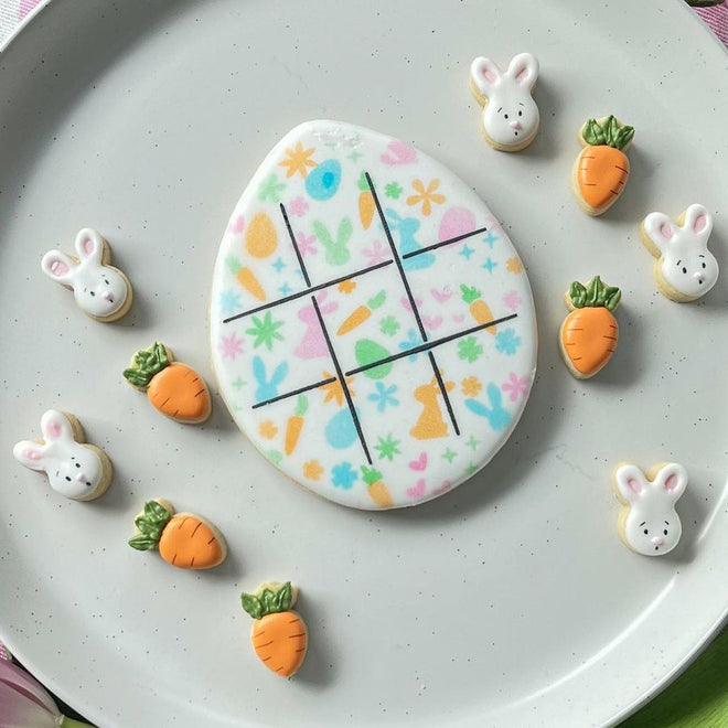 Tiny Bunny and Carrot Tic Tac Toe Multi-Cutter and Dough Popper